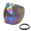 Casques de moto Visière à bulles anti-buée 3-Snap Pare-brise Motos Casque-Lentille Cadre Visières durables Dropship