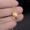 Подвесные ожерелья Little Bee Drop Glaze, покрытая 24 тыс. Золото -золото желтое маленькое животное личность мода -воротнички Ювелирные изделия