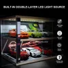 Electric RC Aircraft 1 24 Parking Lot Scene Car Model Storage Box Toy Garage Acrylic Transparent Dustproof Built In Light Collection Gift 230329