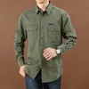 Chemises décontractées pour hommes printemps automne Denim hommes chemises à manches longues 100% coton Camiseta Masculina armée militaire décontracté taille S-4XL 5XL 6XL 230329