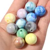 Loose Beads for Bracelets Colorful Round Bead Necklace Jewelry Making Cute ABS Fashion Diy Women Kids Handwork Making Accessories