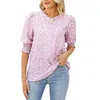 Damen Blusen Casual Elegant Print Frauen Chiffon Bluse Lose Kurzarm Shirt Frau 2023 Sommer O Hals Damen Tops Mode Kleidung