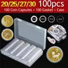 100 st/set Clear Coin Capsule Holder Case 30mm Transparent Collectible Coin Storage Box för minnesmyntmedaljbehållare