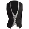 Mens Vests Men Formal Waistcoat Business Solid Color Single Button gilet Fake Twopieces V Neck Casual Slim chalecos para hombre 230329