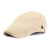 Новая равнина Newsboy Men's Hat Flat Cap Fashion Cotton Cold Color Newsboy Cap Регулируемая шляпа