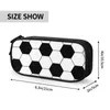 Bolsas de cosméticos padrão de futebol fofo Caixa lápis hexagonal para menino menino de grande capacidade Bolsa de futebol papelaria