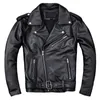 230329 Veste en cuir pour homme en similicuir printemps classique avec fermeture éclair oblique pour moto Veste en cuir pour homme en cuir de vachette naturel