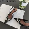 Sandals Fashion High Heel Shoes Women Slingback Female Ande Phinctions Alegant Pumps for Party Buckle Slip on Mule Mujer 230329