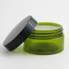 Storage Bottles 20 X 100g 3.33OZ Empty Green Medium Plastic Cosmetic Jar 100CC Packaging With White Black Clear Lids Seal