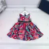 court style dress 2023 summer girls cotton dresses Doll collar Flower Fairy dresses sleeveless vest skirts brand designer kids pleated skirts high end dress