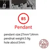 B5 S925 Pingente de prata esterlina Corte personalizado de moda Cruz Flor Net Red Pingente Punk Hip-Hop Jewelry Presente para amantes