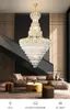 Europeiska lyxiga kristallkronkronor ledde American Modern Chandeliers Lights Fixture Luxury Home Villa Loft Stairs Way Hall Lobby Droplight Luster Lamparas