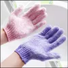 Banyo Fırçaları Süngerler İnce Duş Eldivenleri Pespensing Cilt Spa Mas Scrub Vücut Scrubber Glove 7 Renk Yumuşak Banyo Hediyesi D DHPWC