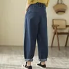 Kvinnors jeans kvinna lös avslappnad all-match överdimensionerade breda benbyxor vår och sommar mode hög midja denim ankellängd