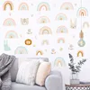 Wall Stickers Cartoon Animals Rainbow Wall Stickers for Baby Room Kids room Girls Bedroom Wall Decor Removable PVC Wall Decals for Home Decor 230329