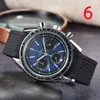 Omeg Montres-bracelets pour hommes 2023 Nouvelles montres pour hommes Tous les cadrans Montre à quartz de haute qualité Top Marque de luxe Chronographe Horloge Hommes Accessoires de mode Ceinture en caoutchouc a