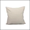 Caso de travesseiro 45x45cm sublimação em branco bolso algodão linho cor sólida er diy almofada travesseiros casos drop delivery home jardim têxtil dhkcb