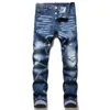 Heren jeans zwart Jeans voor heren rechte elastische broek borduurwerk mode broek streetwear stijl met gebroken gat herenkleding maat 28 tot 38 luxe broek