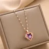 New Classic Fashion Necklace for Women Elegant Diamond Pendant Necklace High Quality Item Designer Jewelry Gold Plated Girls Gift