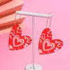 Boucles d'oreilles créoles grand coeur exagéré pour femmes fille personnalité rouge Aretes boîte de nuit danse fête bijoux cadeau