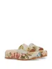 Damesontwerper Flatform Slide Slippers Bloemen-print Single-band sandaal Multicolor Wedge-schoenen met doos en stofzak Euro 35-42