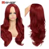 Synthetische Perücken Wignee Wellig Lang Rot Synthetische Perücke für Frauen Mittelteil Haare Hitzebeständige Faser American Cosplay Natürlich Sexy für 230227