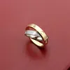 2023 Classic Luxury Crystal Double Ring Damen Titan Stahl Love Double Color Ring Hochwertiger Designerring aus 18 Karat Gold