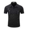 Casual shirts voor heren aankomen Heren Cargo Shirt Men Casual Shirt Solid Shirts Multi Pocket Work Shirt Plus Size 100% Cotton 230329