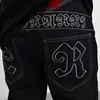 Męskie dżinsy 2023 Chic Star Letter Haftery Czarne worki mężczyźni proste spodnie Y2K Streetwear Męskie hip hopne spodnie dżinsowe spodnie Homme 230329
