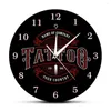 Horloges murales tatouage nom personnalisé moderne noir horloge partie du corps humain Vintage décoratif temps Art décor