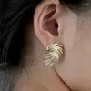 Backs oorbellen Jiofree Retro Minimalistisch vierkante Big Clip Unieke goudkleur Niet -doorboorde vrouwen sieraden
