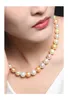 Chains Huge Charming 18"11-12mm Natural South Sea Genuine White Golden Round Pearl Necklace Jewelry Choker