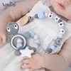 Baby Teethers Toys personalized name Silicone dental pacifier clip without BPA beads Silicone pacifier chain bracket Baby pacifier chewing toy 230329