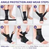 Ankle Support WorthWhile Compression Ankle Support Men's Nylon Shoulder Strap Bracket Elastic Foot Strap Protector Football Basketball Gear 230329