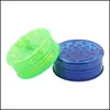 Acessórios 60mm 3 peça colorf moedor de ervas de plástico para fumar moedores de tabaco com verde vermelho azul claro entrega em casa garde dhrky