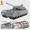 Andra leksaker Byggnadsblock Militär Panlos 2127 PCS German Mouse Type Heavy Armored Tank Soldier Children S Toy Sticker Gift Small Brick 230329