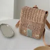 Backpacks Kawaii Double Shoulder Woven Bag with Handheld Woven Childrens Backpack 230329