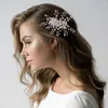 Headpieces HP136 Luxury Clear Crystal Wedding Comb Bride Headbonad Hair Clips Women Tiara Water Drop Pearl Accessories Gift