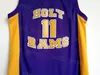 مدرسة Holy High School John Wall Jersey 11 College Shirt College Team Color Purple for Sport Fans University تطريز القطن الخالص وخياطة رجل NCAA