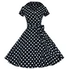 Casual jurken Sishion Hepburn zomerjurk vrouwen polka dot vintage swing robe rockabilly huisvrouw retro 50s pinup jurken vestidos vd2834 230329
