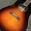 Lvybest Custom 41 Inch Solid Spruce Top Rosewood Back Side Herringbone Binding Acoustic Guitar in Sunburst Color