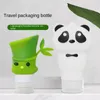 Storage Bottles Bamboo Shower Gel Hand Washing Portable Shampoo Silicone Bottle Empty Sub-bottling Tube Squeeze Container