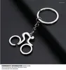 Keychains Creative Metal Sports Logo Keychain Bicycle Running Weightlifting Football Basketball Small Presents