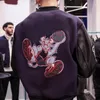 Mens Jackets Varsity Jacket OFFS Bulls Basketball Co-Branded Baseball Uniform Embroidered Retro Trend Jacket Coat