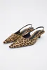 Sandalen zomer luipaard dierenprint open hiel lage schoenen puntig ondiepe mond enkel pakket hoofd mueller 230329