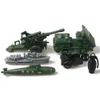 100 stks Militair speelgoed 12 -doele plastic soldaten Leger Men Figuren Vliegtuigen Tanks Turret Kinderen Boy Gift Silver Green Bruin