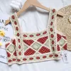 Kadın Tankları Kadın Patchwork Tığ işi üstleri bohemian kolsuz retro örgü içi boş kamisole tank üstü sıradan yaz plaj yeleği