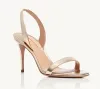 Marques populaires Aquazzuras PVC femmes sandales So Nude Plexi Sandal Talons crysta boucle fête robe de mariée chaussures talon sangle arrière semelle en cuir sandal35-43