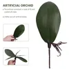 Decorative Flowers Phalaenopsis Orchids Leaves Artificial Real Looking Roots Latex Contact Plants Green Faux Leaf Arrangement 6