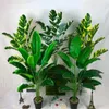 Flores decorativas 32 Polegadas Plantas de Folhas Artificiais Grandes Bananeiras Folhas Falsas Bonsai Flower Garden Home Living Room Decoration